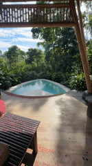 Morning leisure moments recorded at Indonesian resort property
