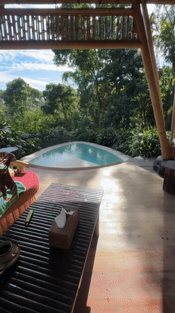 Morning leisure moments recorded at Indonesian resort property