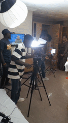 Film crew documents production activities in Jos, Nigeria