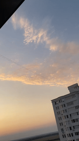 Sunset over Chornomorsk apartments, with a side of apples