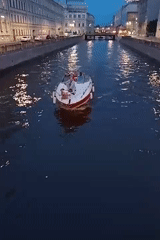 Saint Petersburg canals and landmarks at midsummer dusk