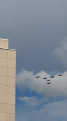 Jets and skydivers perform over Kazan in coordinated aerial display