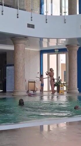 Morning swim session recorded at Montenegro coastal pool facility