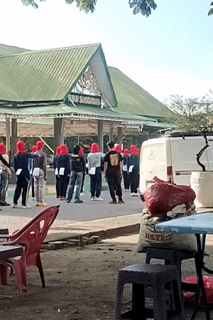 Coordinated group lines up outside Futum Sanggamara, Banda Aceh