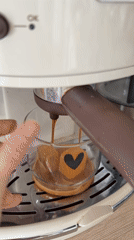 Espresso machine serves coffee over ice cubes in Montenegro