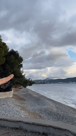 Person Documents Seasonal Changes Along Montenegro Coast