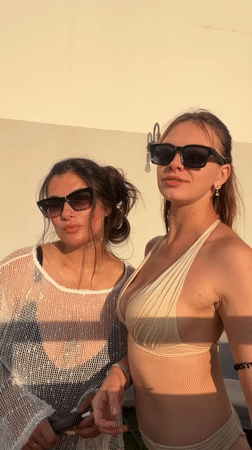 Friends enjoy summer afternoon poolside in Ashdod