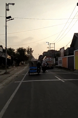Street scene captured during sunrise/sunset in Lhokseumawe, Indonesia