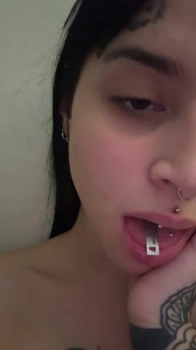 Woman with facial piercings filmed in Villa Ballester Noreste