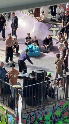 Breakdancing and DJ set at a Saint Petersburg skatepark