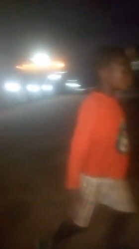 Children spotted on nighttime street in Ikorodu, Nigeria