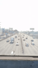 Busy highway traffic recorded from elevated view in Balashikha