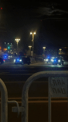 Police motorcade and traffic stop observed in Moscow evening