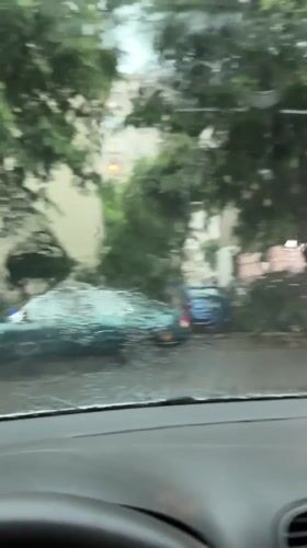 Heavy rain documented across Burgas, Bulgaria during afternoon hours