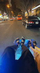 Nighttime cyclo ride captured in Nha Trang, Vietnam