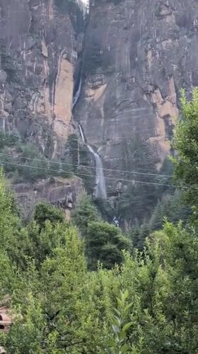 Morning yoga session documented at Bahang waterfall in India