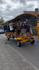 Pedal-powered bar tours through blooming garden district morning