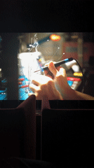 Moviegoer watches technical film in Hrodna theater