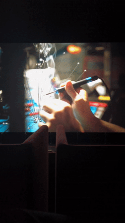 Moviegoer watches technical film in Hrodna theater