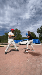 Outdoor boxing training session captured in Prijevor, Montenegro
