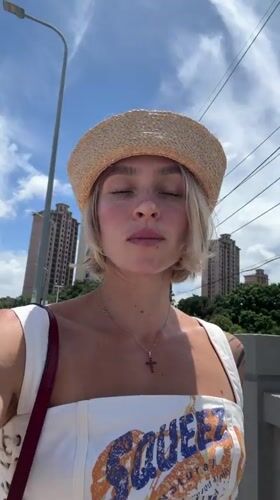 Sunny street selfies in Minhang District, Shanghai