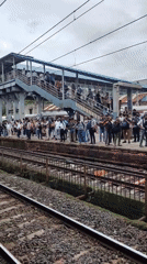 Mumbai local trains packed during a busy midday rush