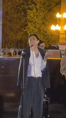 Evening street performances captured in Moscow public square