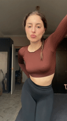 Woman poses for photos in Moscow apartment
