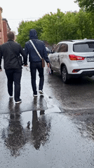 Rainy day street life captured across Saint Petersburg neighborhoods