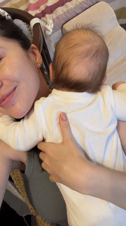 Mother and baby share quiet afternoon moments in Khimki home