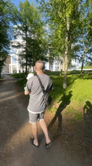 Sunny afternoon life documented around Izhevsk monuments and walkways