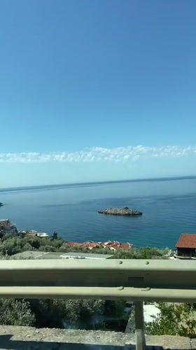 Coastal landscape filmed from elevated Montenegro viewpoint
