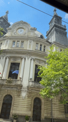 Ornate government building with EU flag filmed in Sofia