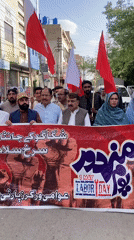 Labor Day procession with red flags held in Quetta