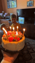 Birthday cake and candles at a Riga celebration