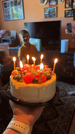 Birthday cake and candles at a Riga celebration