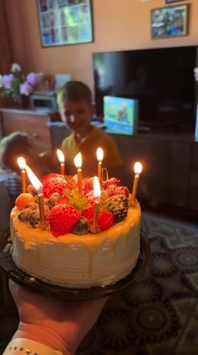 Birthday cake and candles at a Riga celebration