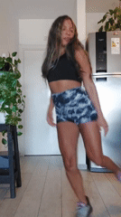Woman dances, cooks keto meal in Buenos Aires apartment