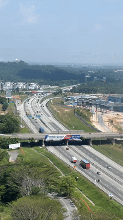 Highway traffic flows normally in Sepang, Malaysia
