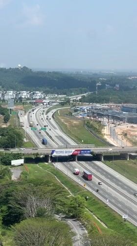 Highway traffic flows normally in Sepang, Malaysia