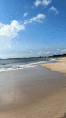 Morning beach life documented at Kuta, Indonesia