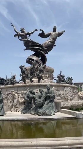 Bronze monuments documented at Huaqing Palace Square, Lintong District