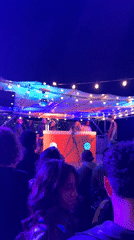 Outdoor nighttime party draws crowds in Paris