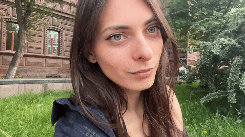 Afternoon dog walk through downtown Krasnoyarsk parks and streets