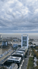 Aerial documentation captures Buenos Aires Puerto Madero district skyline