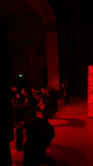 Theatrical performance with red lighting staged in Krasnoyarsk