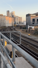 Evening commuter activity documented at London Hoxton Overground station