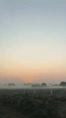 Foggy sunrise captured over fields in Máximo Serdán, Mexico