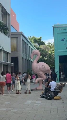 Luxury car draws crowd at Miami shopping district