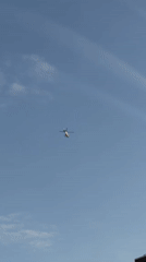 White helicopter spotted flying over New York evening sky